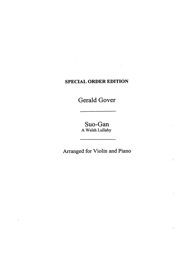 Gover, G Suo Gan Welsh Lullaby